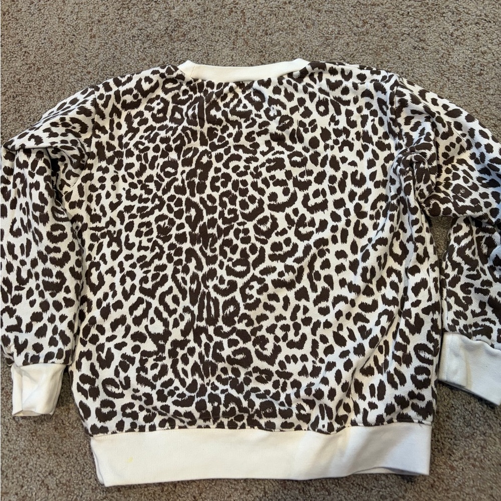 J. Crew Vintage Fleece Leopard Sweatshirt - Picture 3 of 3